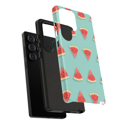 Watermelon Phone Case – Pastel Blue Summer Fruit Tough Case (iPhone, Samsung, Pixel)