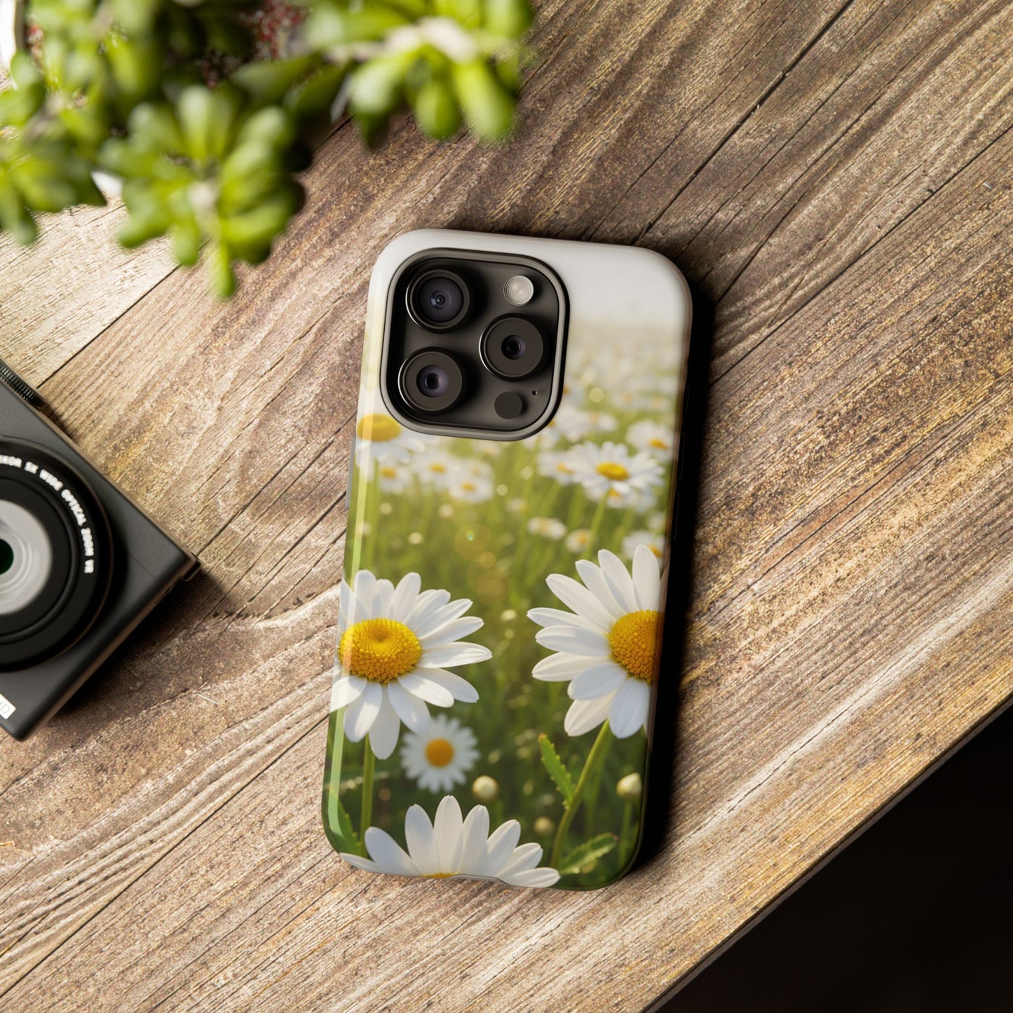 Daisy Phone Case – Floral Spring Field Tough Protective Case (iPhone, Samsung, Pixel)