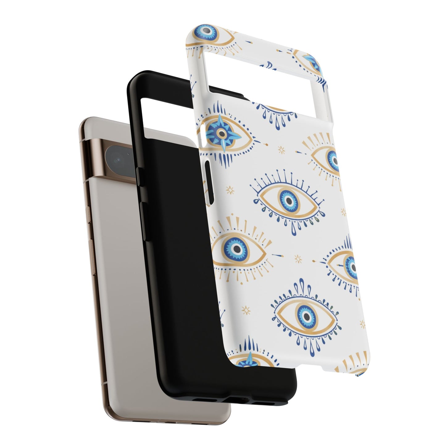 Blue Evil Eye Phone Case – Protective Slim Shockproof Cover for Iphone, Samsung Galaxy and Pixel