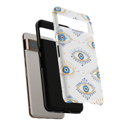 Blue Evil Eye Phone Case – Protective Slim Shockproof Cover for Iphone, Samsung Galaxy and Pixel