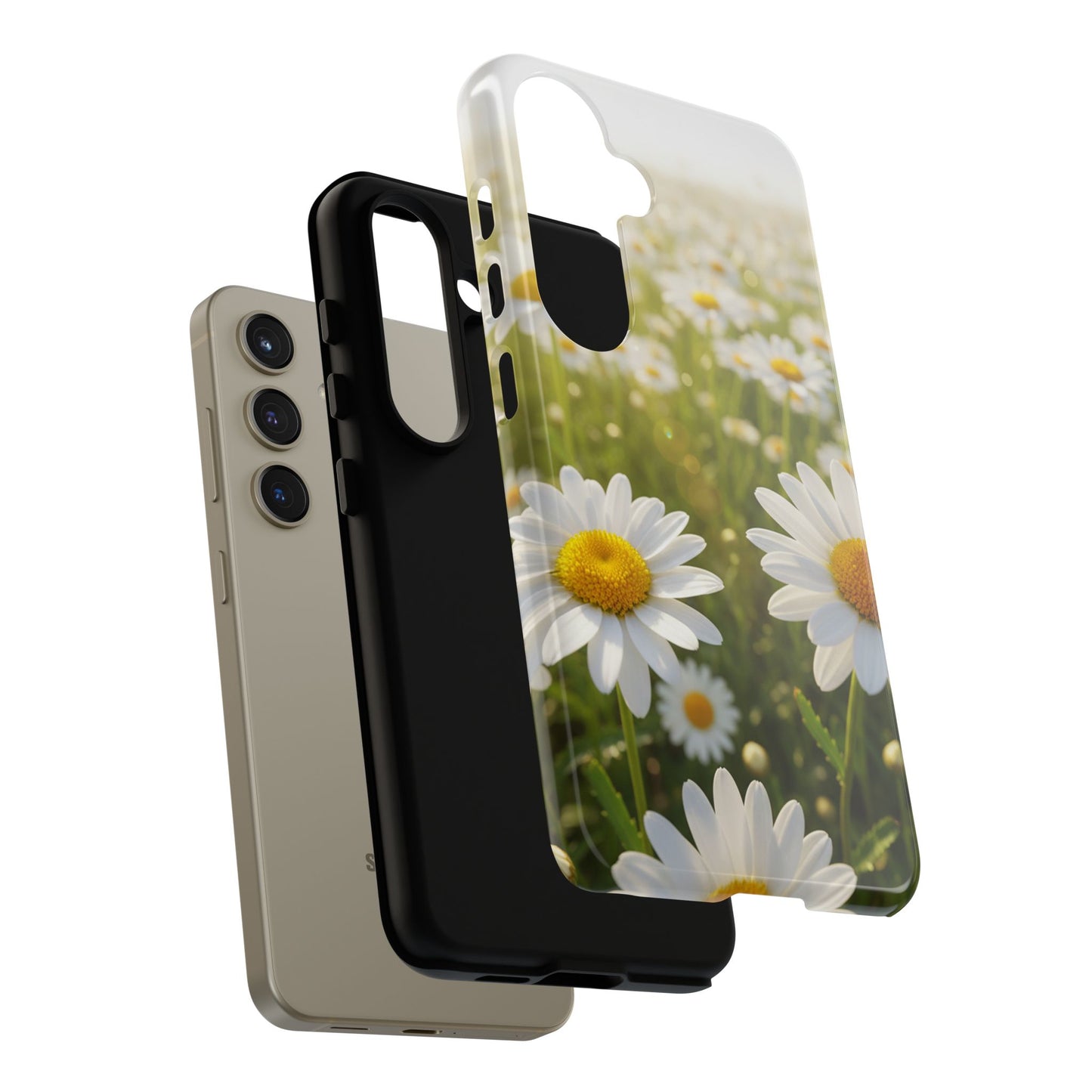 Daisy Phone Case – Floral Spring Field Tough Protective Case (iPhone, Samsung, Pixel)