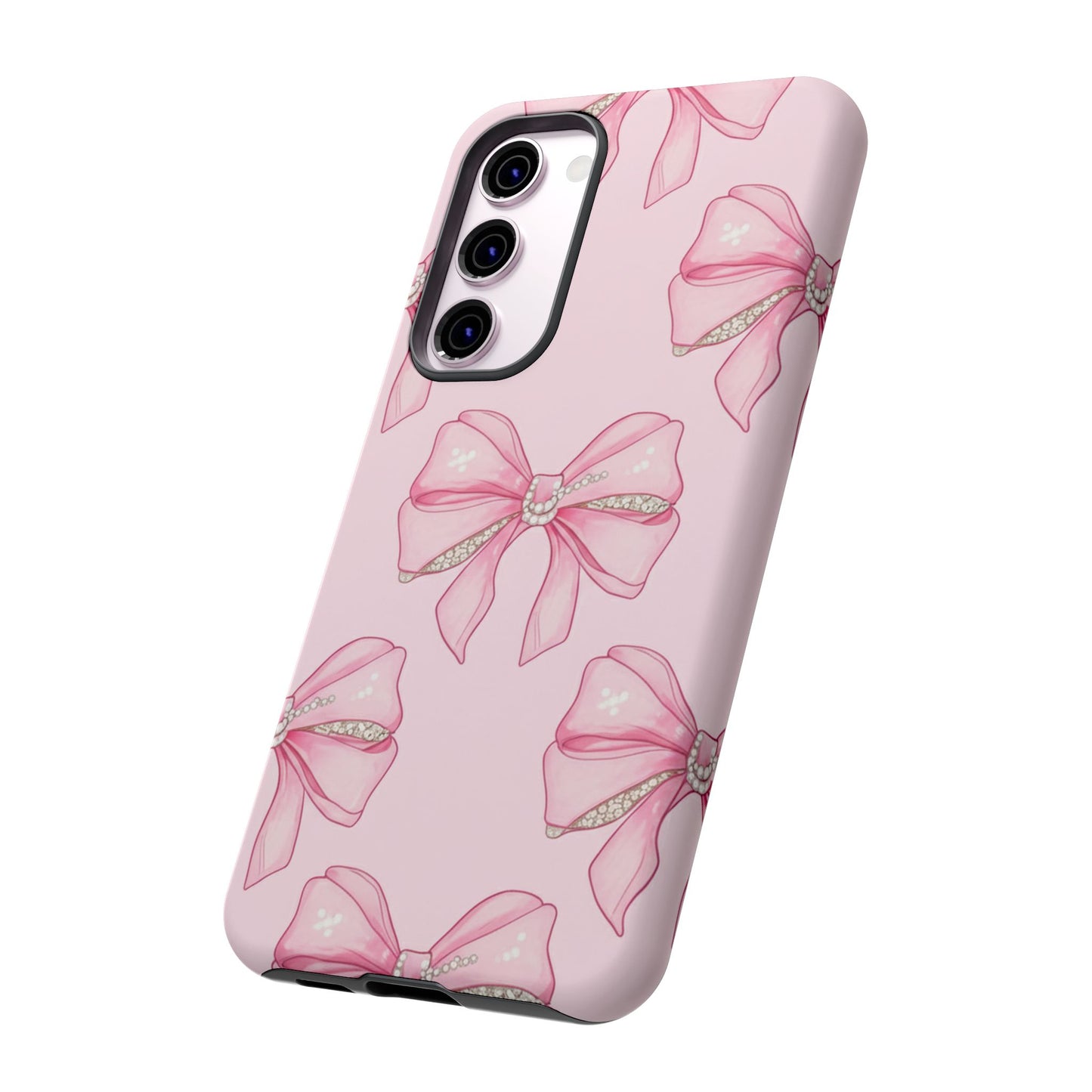 Pink Bow Pattern Phone Case | Coquette Aesthetic Tough Protective Case
