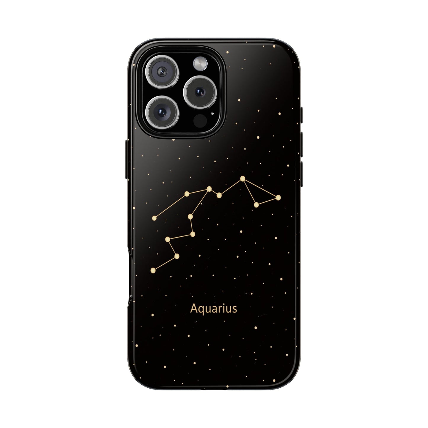 Aquarius Zodiac Constellation Phone Case – Luxe Gold Celestial Cover