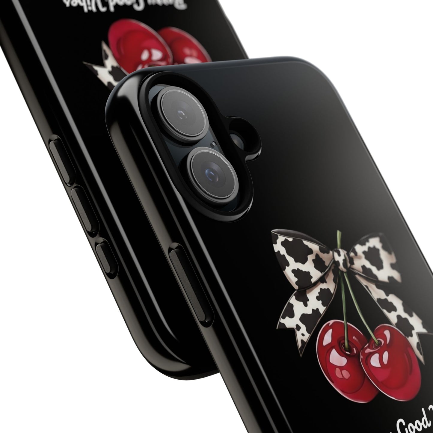 Cherry Cow Print Phone Case | Coquette Bow Aesthetic iPhone & Samsung Tough Case