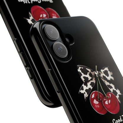 Cherry Cow Print Phone Case | Coquette Bow Aesthetic iPhone & Samsung Tough Case
