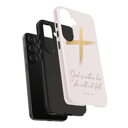 Psalm 46:5 God Is Within Her Christian Cross Phone Case Faith Gift