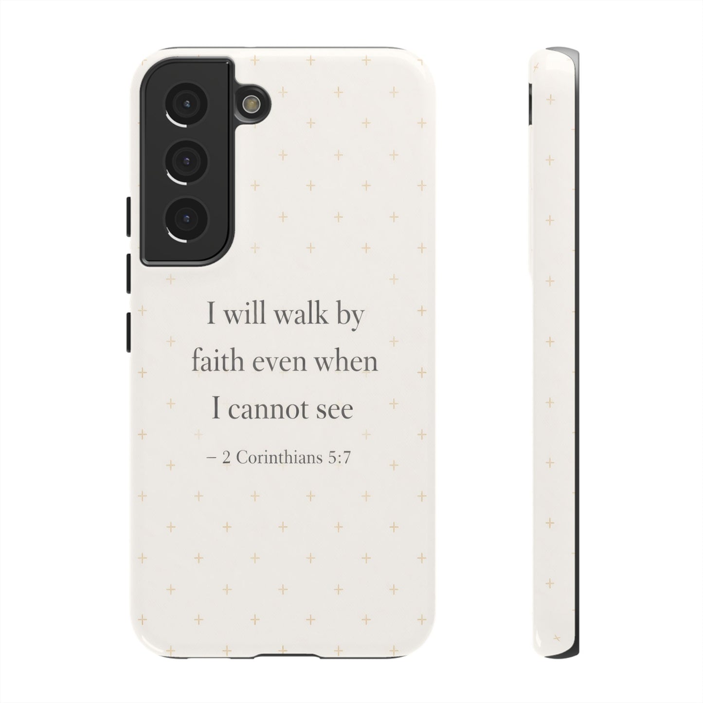 Walk by Faith Phone Case 2 Corinthians 5:7 Christian Bible Cover