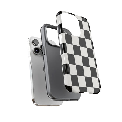 Black & White Checkerboard Phone Case – Classic Aesthetic Tough Protective Case for Iphone, Samsung Galaxy and Pixel