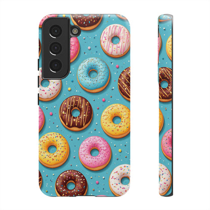 Cute Donut Pattern Phone Case – Colorful Sprinkles Dessert Design for Iphone, Samsung Galaxy and Pixel