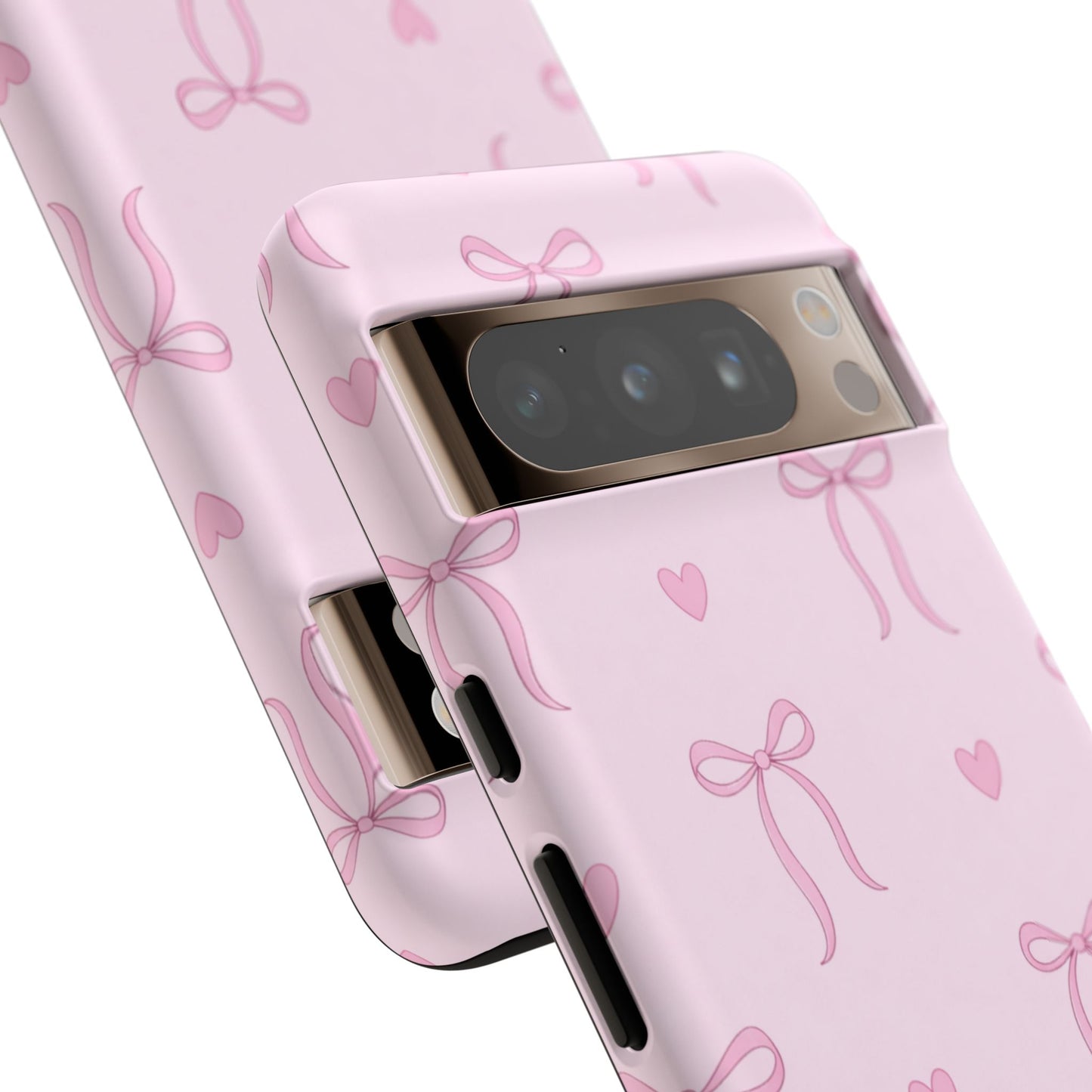 Pink Bow Heart Aesthetic Phone Case – Coquette Cute Tough Cover