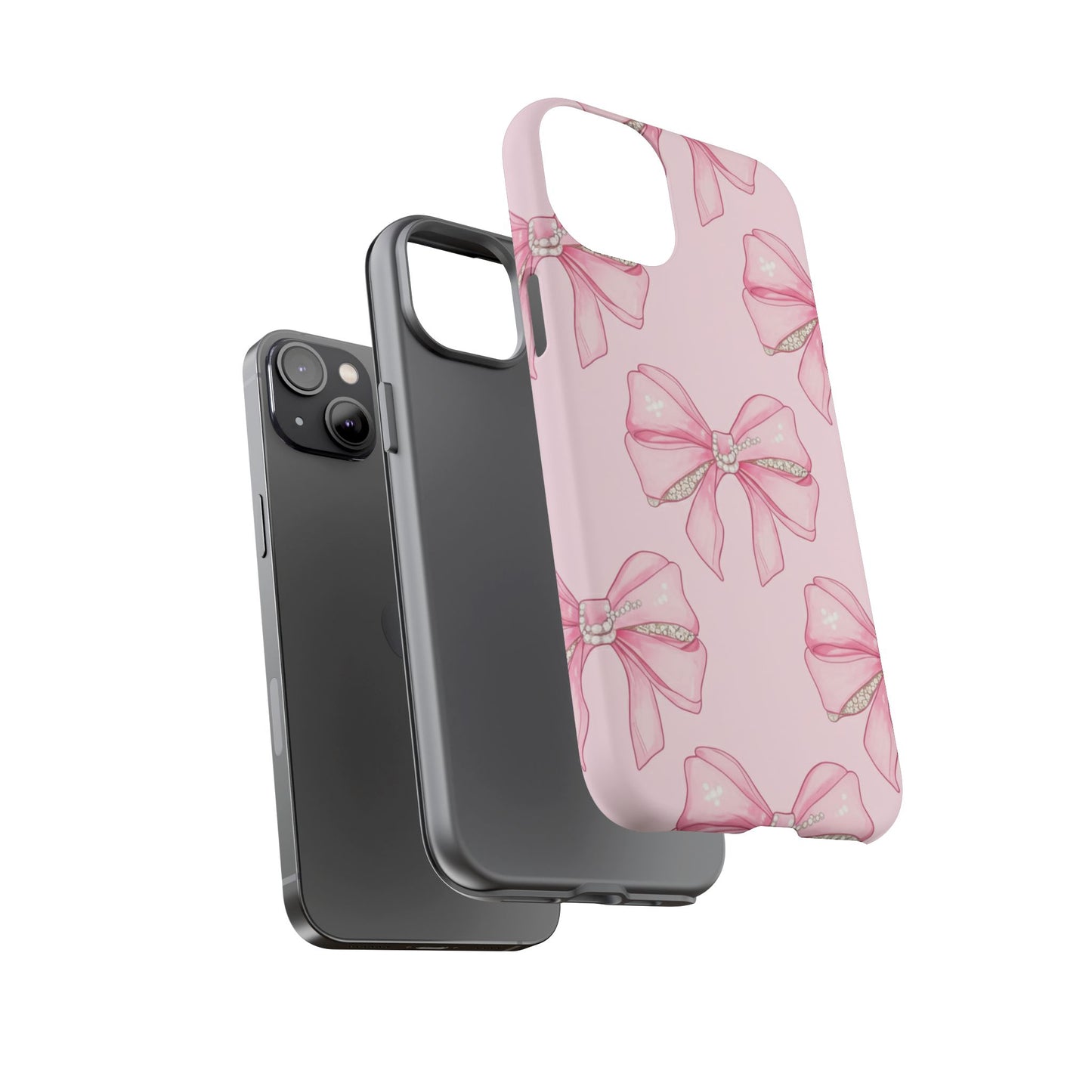 Pink Bow Pattern Phone Case | Coquette Aesthetic Tough Protective Case