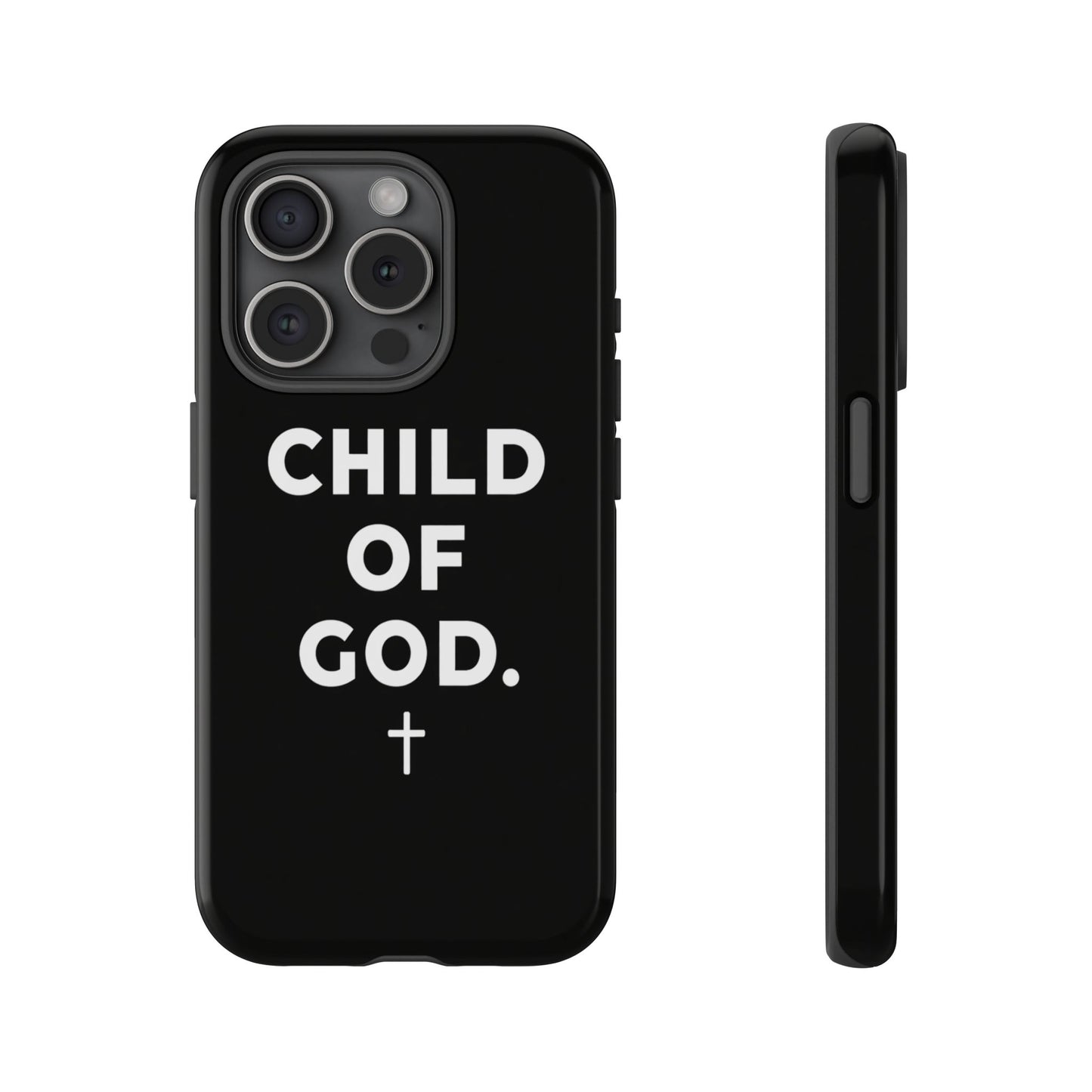 Child of God Phone Case Christian Black Aesthetic Cross Tough Cover