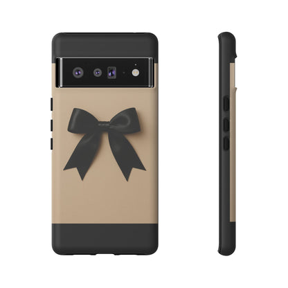 Black Bow Phone Case | Elegant Coquette Bow Design | Chic Neutral Tough Case for iPhone & Samsung