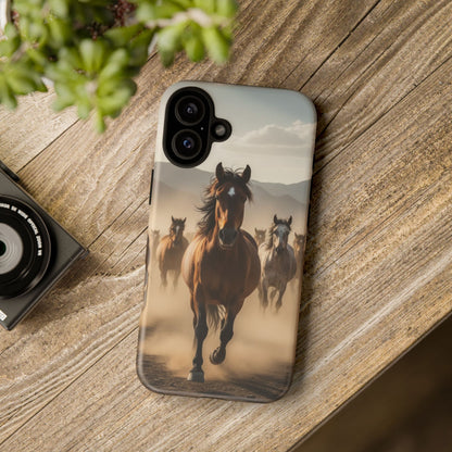 Running Horses Phone Case | Wild Mustang Herd Tough Protective Cover