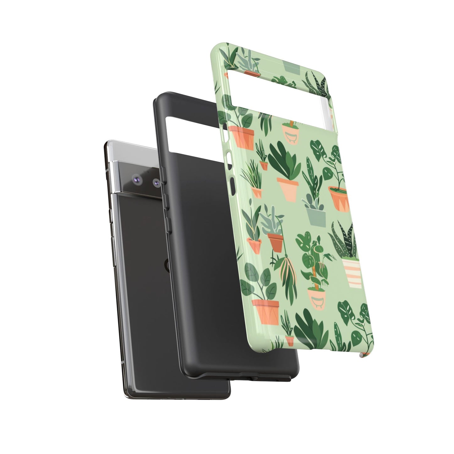 Plant Lover Phone Case | Cute Potted Plants Pattern | Botanical Aesthetic Tough Case