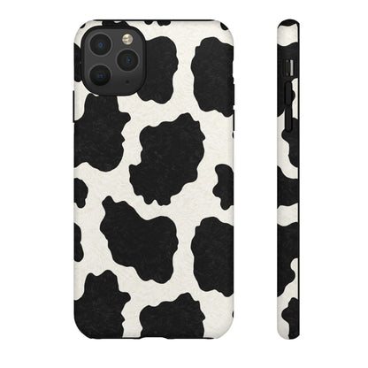 Black & White Cow Print Phone Case | Aesthetic Tough Protective Case