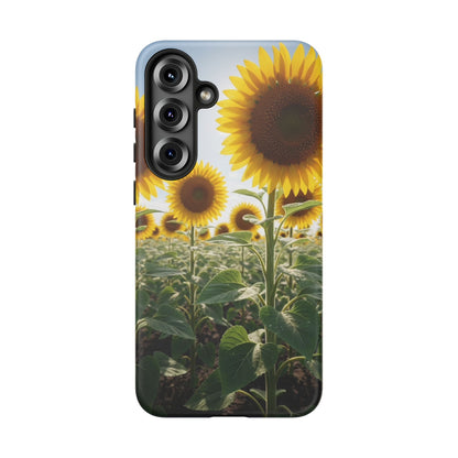 Sunflower Field Phone Case | Golden Hour Floral Aesthetic | Bright Summer Tough Case