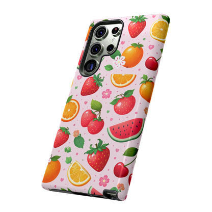 Fruit Phone Case – Tough Shockproof, Strawberry Cherry Citrus Summer Design for Iphone, Samsung Galaxy and Pixel