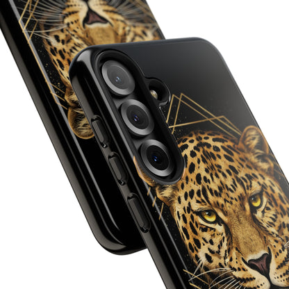 Leopard Phone Case – Black Gold Leopard Head Luxury Animal Tough Case