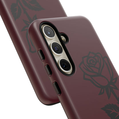 Black Rose Burgundy iPhone Case | Dark Aesthetic Shockproof Protective Cover