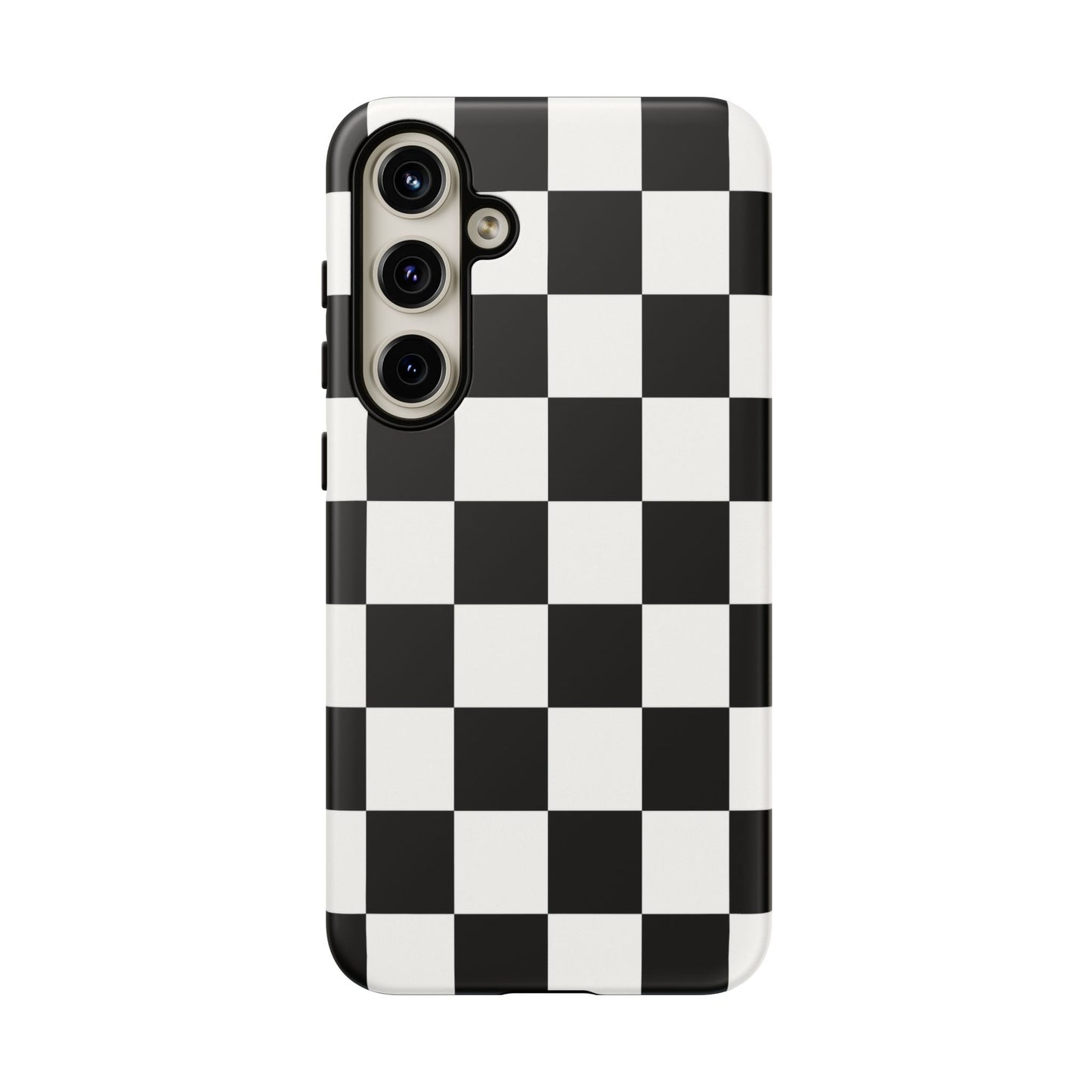 Black & White Checkerboard Phone Case – Classic Aesthetic Tough Protective Case
