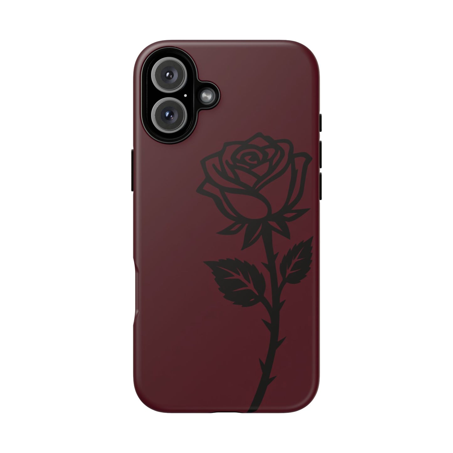Black Rose Burgundy iPhone Case | Dark Aesthetic Shockproof Protective Cover