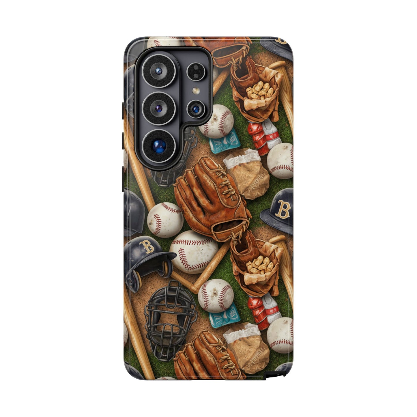 Baseball Gear Collage Phone Case – Vintage Baseball Equipment Sports Tough Case