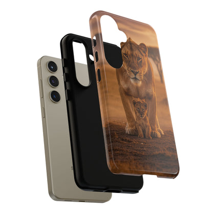 Lioness & Cub Phone Case | Safari Wildlife Tough Case for iPhone & Samsung