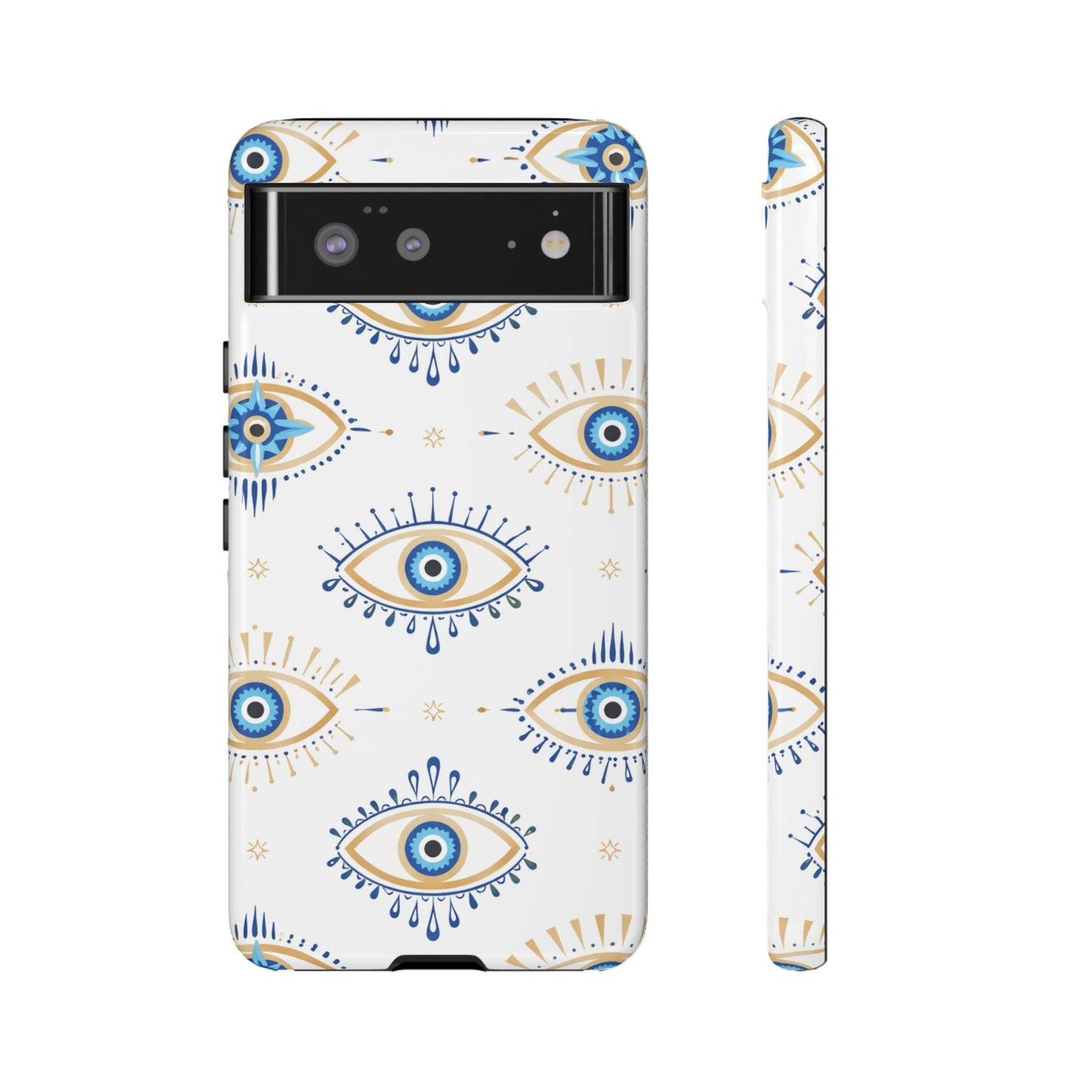 Blue Evil Eye Phone Case – Protective Slim Shockproof Cover for Iphone, Samsung Galaxy and Pixel