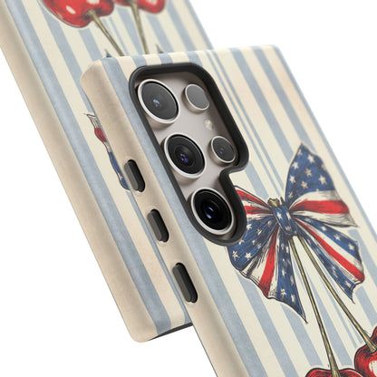 Patriotic Cherry Phone Case Americana Coquette Aesthetic iPhone Samsung