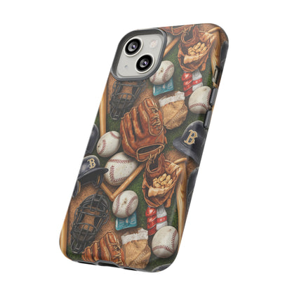Baseball Gear Collage Phone Case – Vintage Baseball Equipment Sports Tough Case