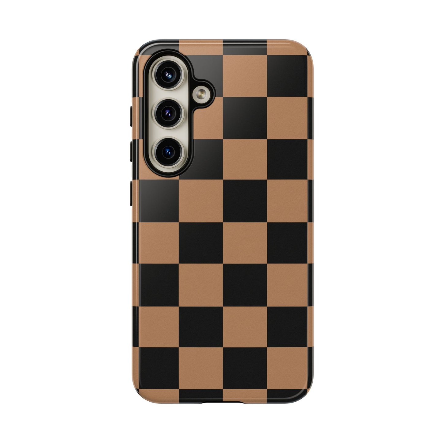 Brown Checkerboard Phone Case | Aesthetic Tough Protective Case