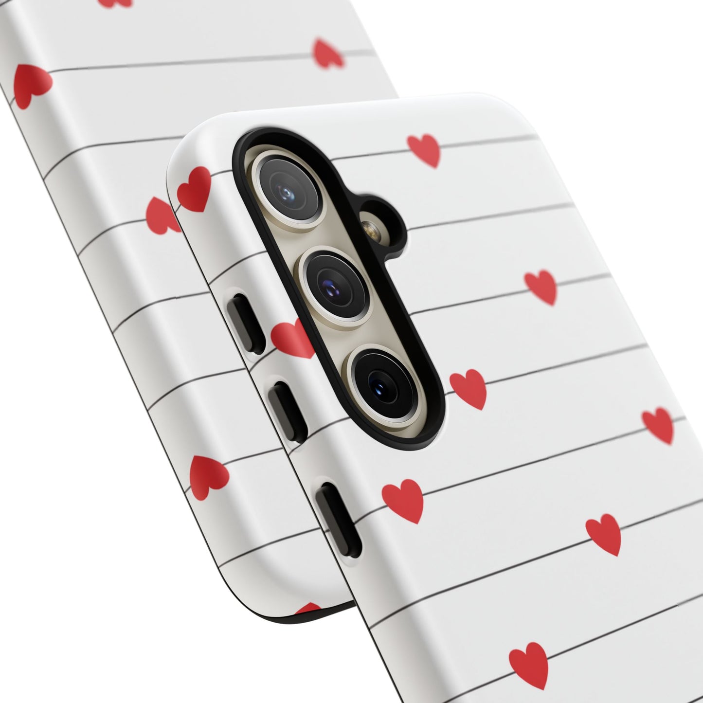 Red Heart Stripe iPhone Case | Tough Shockproof Love Aesthetic Cover