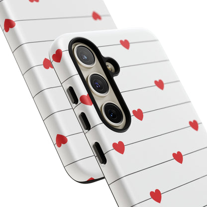 Red Heart Stripe iPhone Case | Tough Shockproof Love Aesthetic Cover