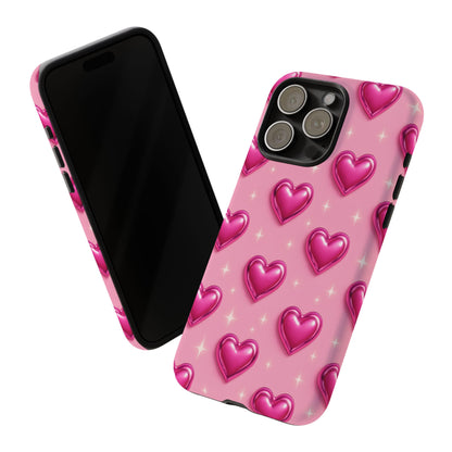 Pink Heart Pattern Phone Case | Tough Protective Case for Iphone, Samsung Galaxy and Pixel