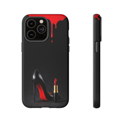 Dark Feminine Red Drip Phone Case – Gothic Glam Tough Cover