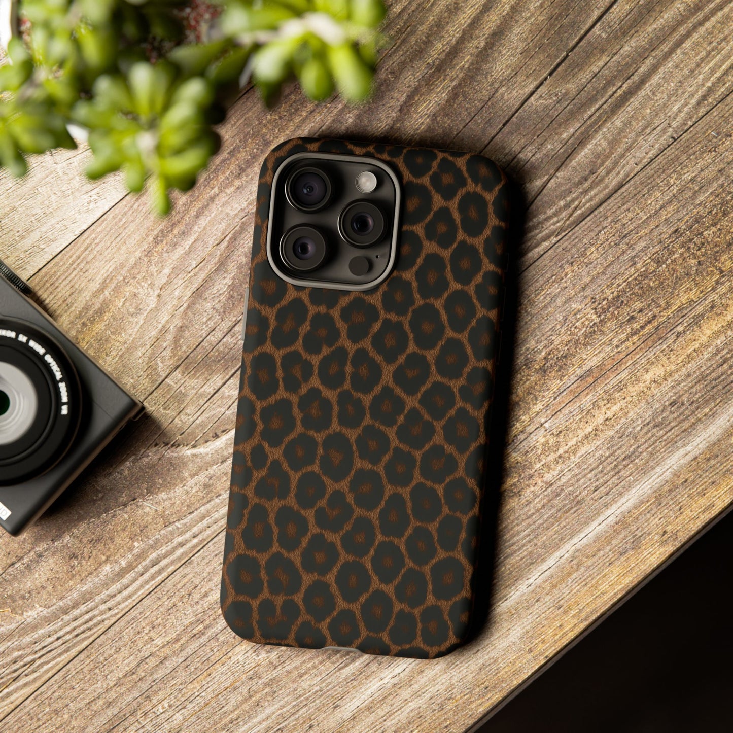 Brown Leopard Print Phone Case | Classic Animal Print Aesthetic Tough Protective Case