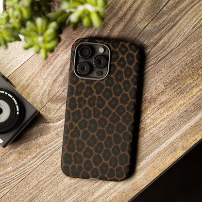 Brown Leopard Print Phone Case | Classic Animal Print Aesthetic Tough Protective Case
