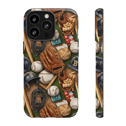 Baseball Gear Collage Phone Case – Vintage Baseball Equipment Sports Tough Case