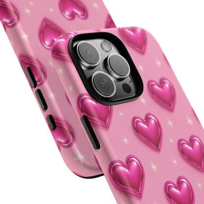 Pink Heart Pattern Phone Case | Tough Protective Case for Iphone, Samsung Galaxy and Pixel