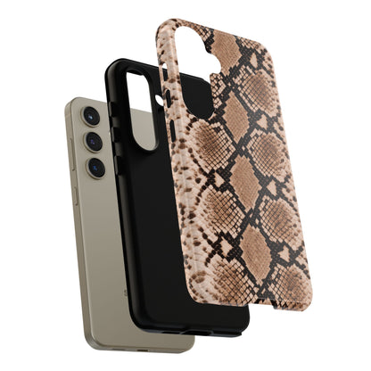 Snake Print Phone Case – Brown Python Pattern Slim Protective Cover for Iphone, Samsung Galaxy and Pixel