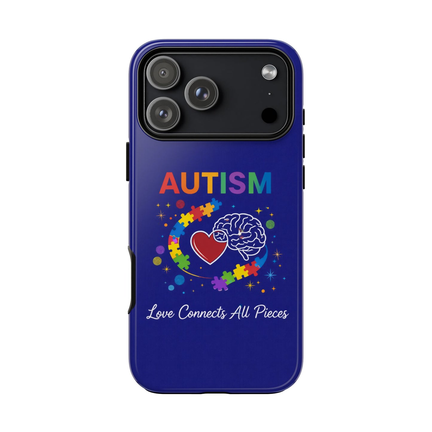 Autism Awareness Tough Case – "Love Connects All Pieces" Phone Case for Iphone, Samsung Galaxy and Pixel