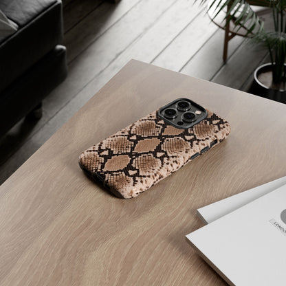 Snake Print Phone Case – Brown Python Pattern Slim Protective Cover for Iphone, Samsung Galaxy and Pixel