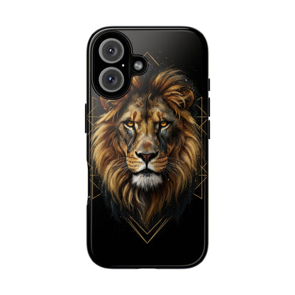 Majestic Lion Phone Case – Black Gold Luxury Lion Art Tough Protective Case