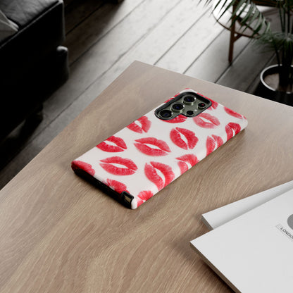 Red Lipstick Kiss Phone Case – Sexy Lip Print Pattern Tough Protective Cover