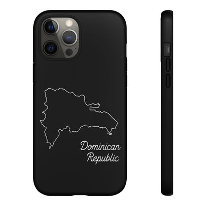 Dominican Republic Outline Phone Case – Minimal Country Map Tough Case (iPhone, Samsung, Pixel)