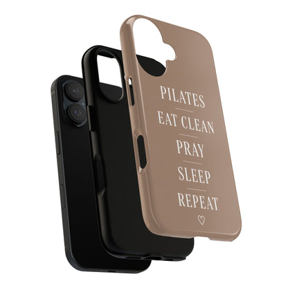 Pilates Phone Case | Eat Clean Pray Sleep Repeat Aesthetic | Wellness Girl Gift