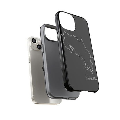 Costa Rica Outline Phone Case – Minimal Country Map Tough Case (iPhone, Samsung, Pixel)