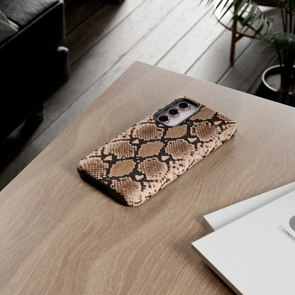Snake Print Phone Case – Brown Python Pattern Slim Protective Cover for Iphone, Samsung Galaxy and Pixel