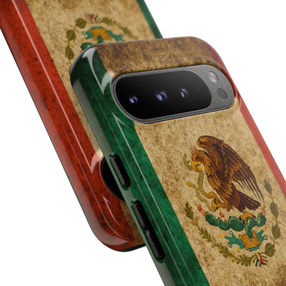 Vintage Mexico Flag Phone Case – Mexican Pride Grunge Flag Aesthetic Tough Case